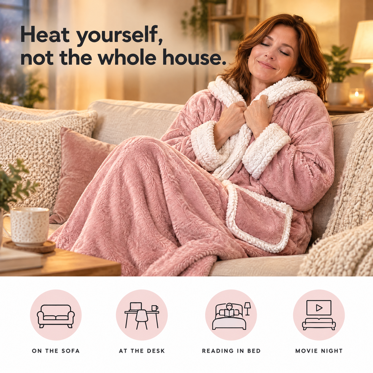 Wearable heated blanket