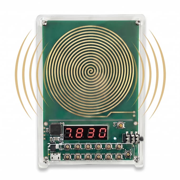Amatro TrueWave, top view, gold-plated coil